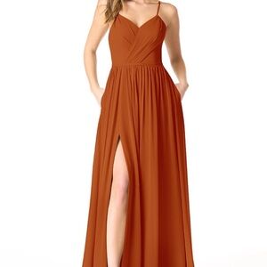 Azazie Cora Paprika UNALTERED Dress with Pockets A4